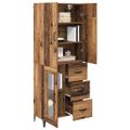 vidaXL Highboard Staré drevo 69,5 x 34 x 180 cm Kompozitné drevo