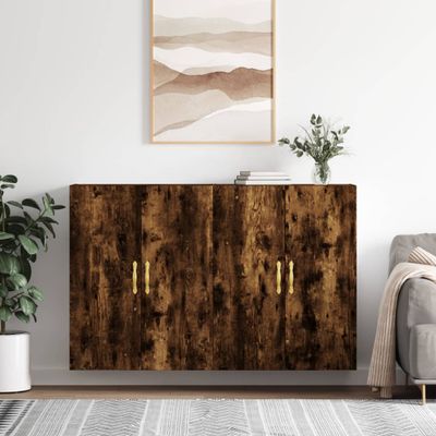 vidaXL Nástenné skrinky 2 ks dymový dub 69,5x34x90 cm