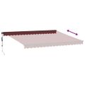 vidaXL Automaticky zaťahovacia markíza vínová 450x350 cm