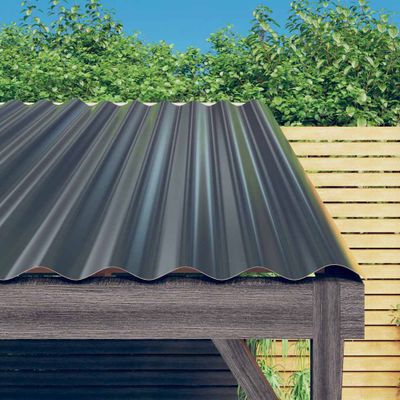 vidaXL Strešné panely 12 ks pozinkovaná oceľ antracitové 100x36 cm