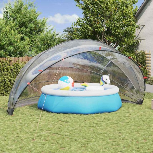 vidaXL Bazénový kopulovitý stan Priehľadná 592 x 590 x 275 cm PVC