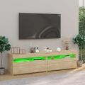 vidaXL TV skrinky 2 ks s LED svetlami dub sonoma 75x35x40 cm
