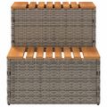 VidaXL vírivka Step sivý 50x50x50,5 cm polyratan a masívna akácia