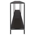 vidaXL Konzolový stolík čierny 180x35x75,5 cm tvrdené sklo