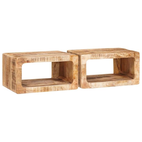 vidaXL Nočný stolík 2 pcs Hnedá 45 x 30 x 24 cm Masívne mango drevo