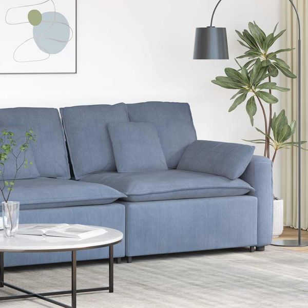 vidaXL Modulová opierka na ruky s vankúšmi modrá 100 cm