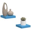 vidaXL Plávajúce nástenné police 2 ks modré 23x23,5x3,8 cm MDF