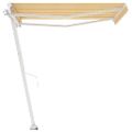 vidaXL Voľne stojaca ručne zaťahovacia markíza 350x250 cm, žlto biela