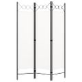 vidaXL Paraván s 3 panelmi, biely 120x180 cm
