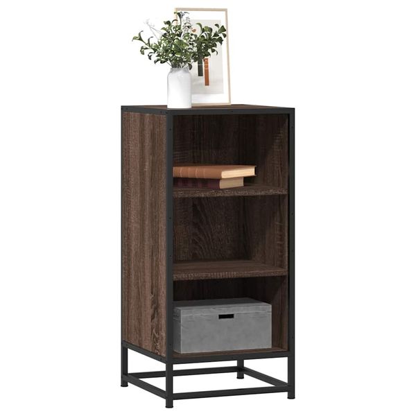 vidaXL Komoda hnedý dub 35,5x35x76 cm kompozitné drevo a kov