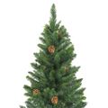 vidaXL Osvetlený umelý vianočný stromček s guľami, zelený 180 cm