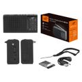 LTC prenosné rádio REGA, USB, TF, AUX, mini LED baterka, čierna