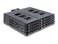 Delock – Skladovací mobilný rack – so zámkom – 2.5" – SATA 6Gb/s / SAS 12Gb/s – čierna