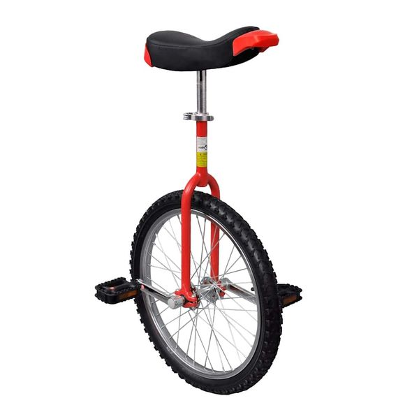 Červená nastaviteľná jednokolka 20''