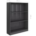 vidaXL Knižnica lesklá sivá 80x24x108 cm drevotrieska
