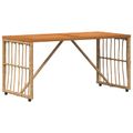 vidaXL Vonkajší stôl Prírodná 80 x 40 x 40 cm Oceľ a poly ratan