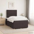 vidaXL LED boxspring posteľ s matracom Tmavohnedá 120 x 200 cm Látka