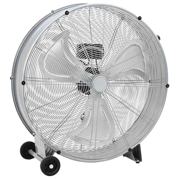 vidaXL Bubnový ventilátor s kolesom Strieborná 79 x 37 x 82 cm Hliník