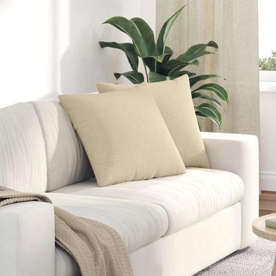 vidaXL Vankúše na pohovku 2 pcs Krémová 50 x 50 cm látka
