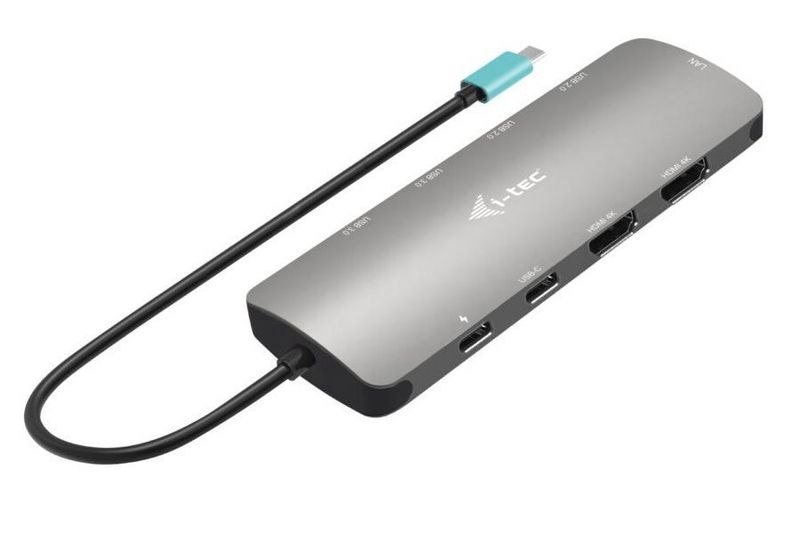 i-tec dokovacia stanica USB-C Metal Nano 2x HDMI, Power Delivery 100W + univerzálna nabíjačka 100W (bundle)