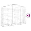 vidaXL Oblúkové gabionové koše 4 ks 200x50x140/160 cm pozink. železo