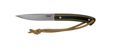 CRKT CR-2382 BIWA™ BROWN BLACK všestranný vonkajší nôž 7,7 cm, čierno-hnedá, G10, plastové puzdro