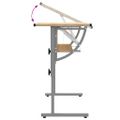 vidaX Písací stôl sonoma a sivý 110x53x(58-87)cm spracované drevo oceľ