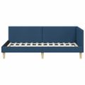 vidaXL Rohový rám postele Modrá 90 cm x 200 cm Tkanina a preglejka