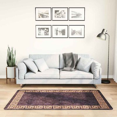 vidaXL Prateľný koberec 80x150 cm čierno-zlatý