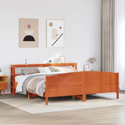 vidaXL Posteľ bez matraca voskovo hnedá 200x200 cm masívna borovica