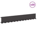 vidaXL Obrubník trávnika 30 ks 102 x 15 x 4 cm Oceľ Čierna