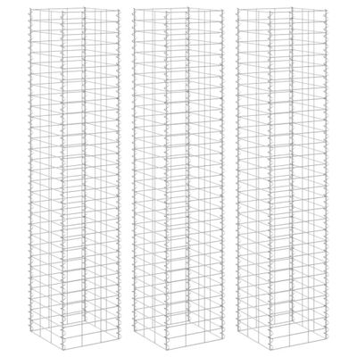 vidaXL Gabiónové vyvýšené záhony 3 ks 30x30x200 cm, železo