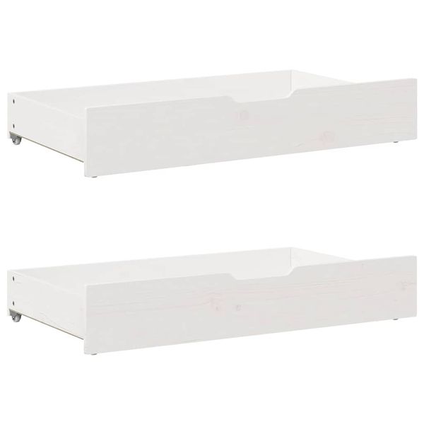 vidaXL Zásuvky pod posteľ 2 ks biele 95x55x17 cm masívna borovica