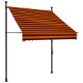 vidaXL Ručne zaťahovacia markíza s LED 150 cm, oranžovo hnedá