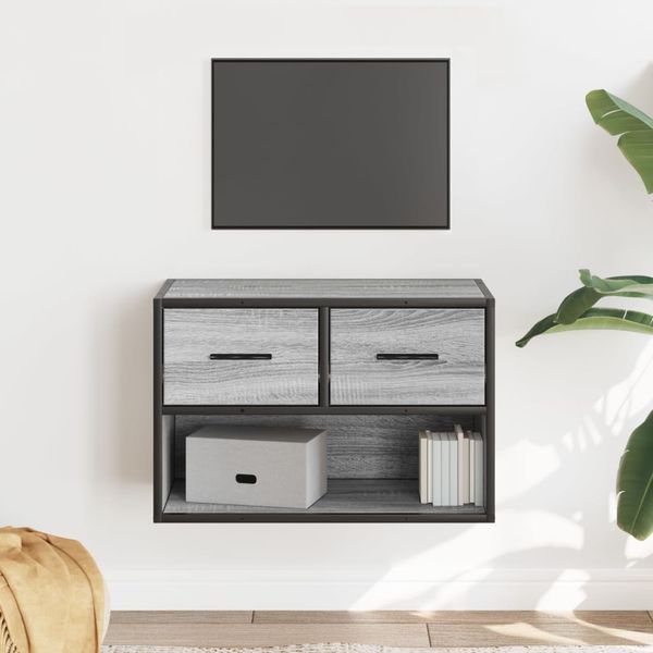 vidaXL TV skrinka sivý dub sonoma 60x31x39,5 cm kompozitné drevo a kov