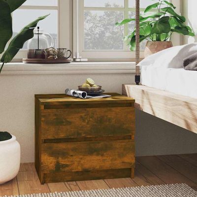 vidaXL Nočný stolík dymový dub 50x39x43,5 cm spracované drevo