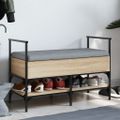vidaXL Lavička na topánky dub sonoma 85,5x42x57,5 cm kompozitné drevo