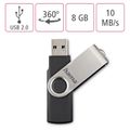 HAMA Rotate, USB Kľúč, 8GB, strieborný/čierny