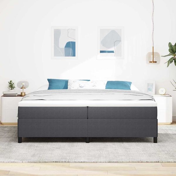 vidaXL Posteľ s pružinovým rámom Tmavosivá 200 x 200 cm