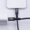 Maxlife MXUC-11 magnetický kábel USB-C - Lightning 1,0 m 27W čierny nylon