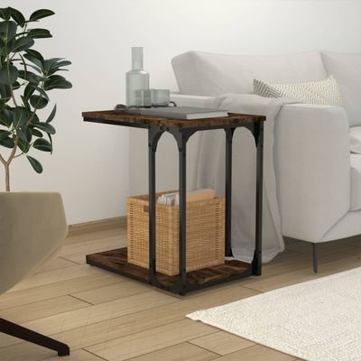 vidaXL Príručný stolík dymový dub 50x35x52 cm spracované drevo