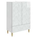 vidaXL Servírovacia skriňa Biela s vysokým leskom 66 x 34,5 x 95 cm