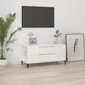 vidaXL TV skrinka lesklá biela 102x44,5x50 cm spracované drevo