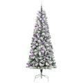 vidaXL Umelý Sklápací Vianočný Stromček 300 LED Zelená a biela 240 cm