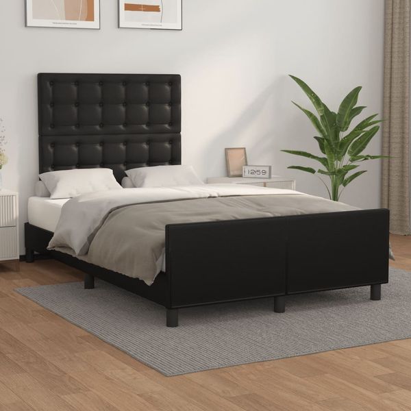 vidaXL Posteľ bez matraca čierna 120x190 cm umelá koža