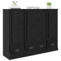 vidaXL Highboard 3 ks Čierny dub 132 x 35,5 x 103,5 cm