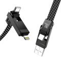 Blitzwolf BW-HDC7 4 v 1 USB+C+Hromový kábel 240W 1,2 m (čierny)