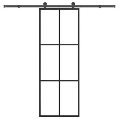 vidaXL Posuvné dvere s kovaním 76x205 cm ESG sklo a hliník