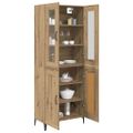 vidaXL Highboard Remeselný dub 69,5 x 34 x 180 cm Kompozitné drevo