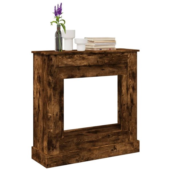 vidaXL Obloženie krbu dymový dub 90x30x90 cm kompozitné drevo